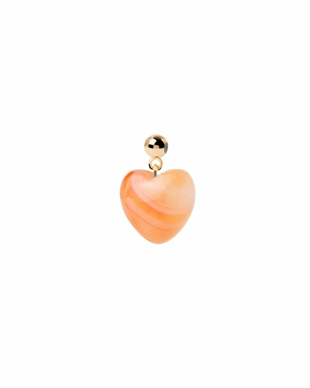 Orange Agate Heart Charm Charms