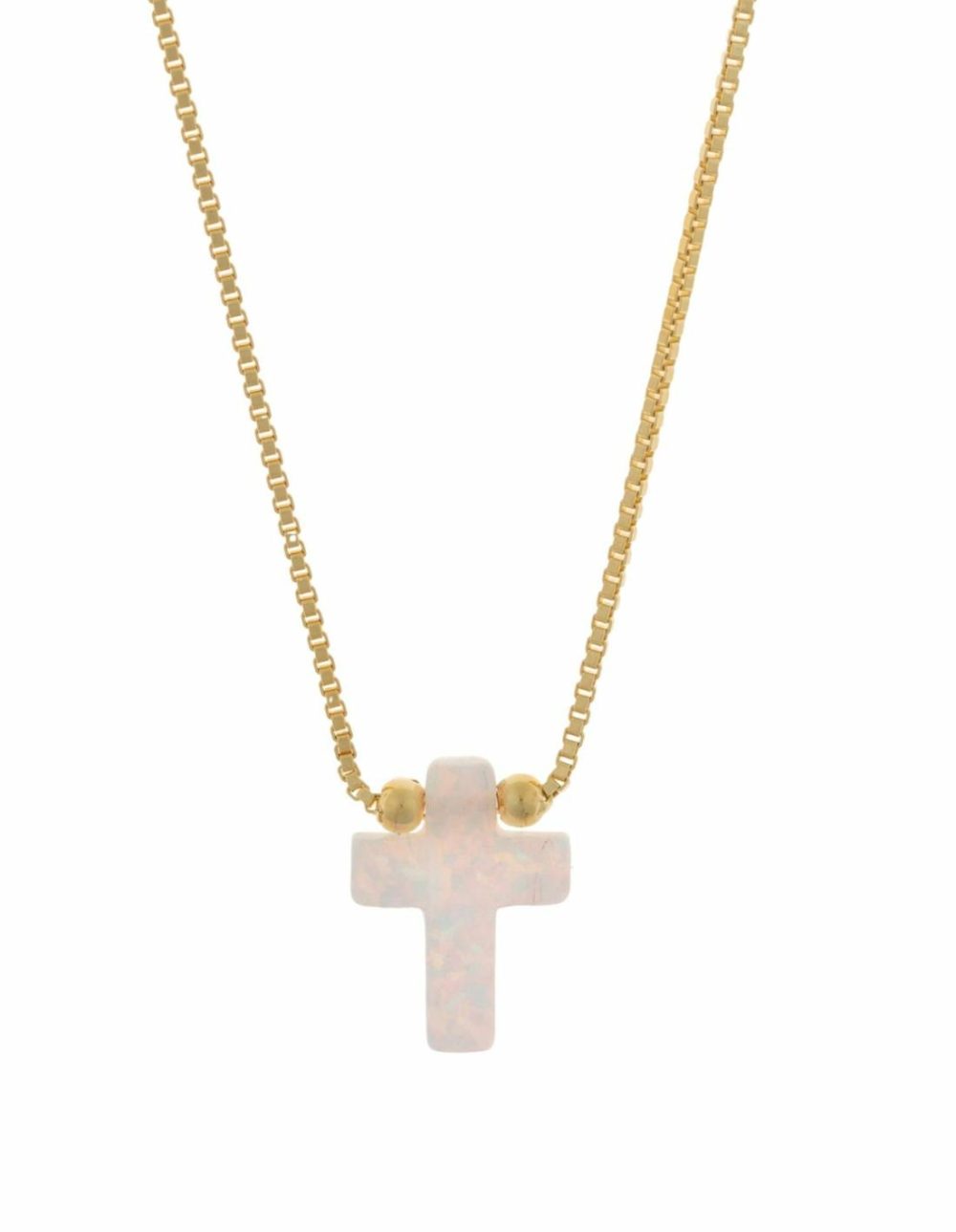 Sterling Silver Mini Cross Gold Fine Necklace – White Jewellery