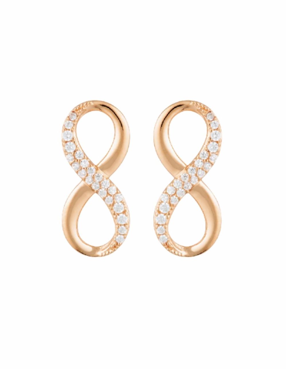 Forever Infinity Earrings W/ Cz – Rose Gold Earrings