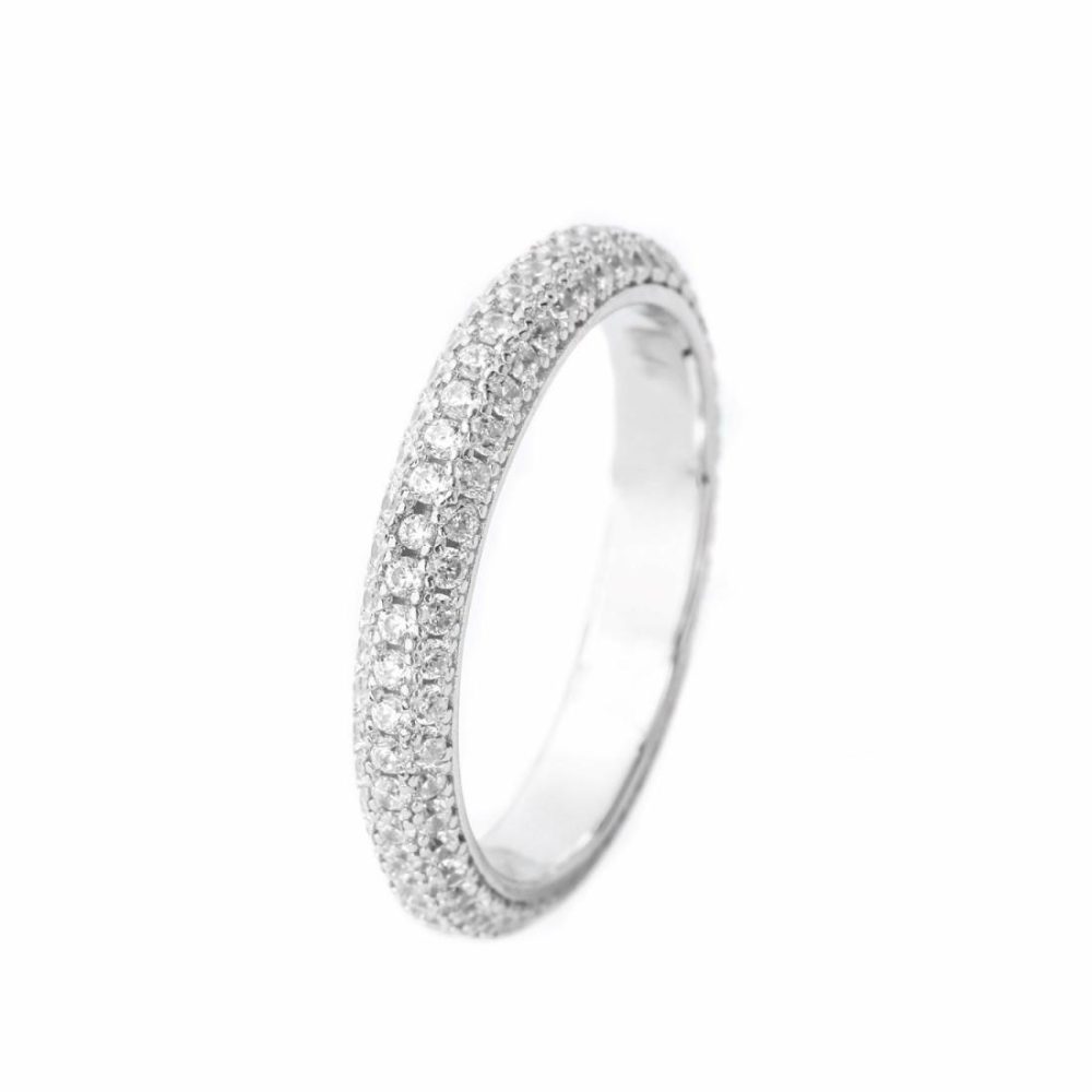 Goddess Pave Ring- Silver Jewellery