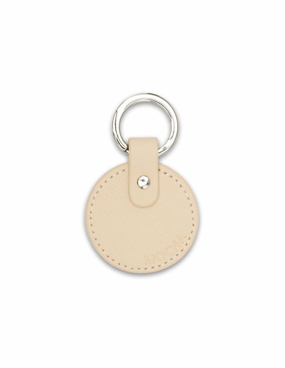 Kristin Leather Key Ring – Cream Accessories