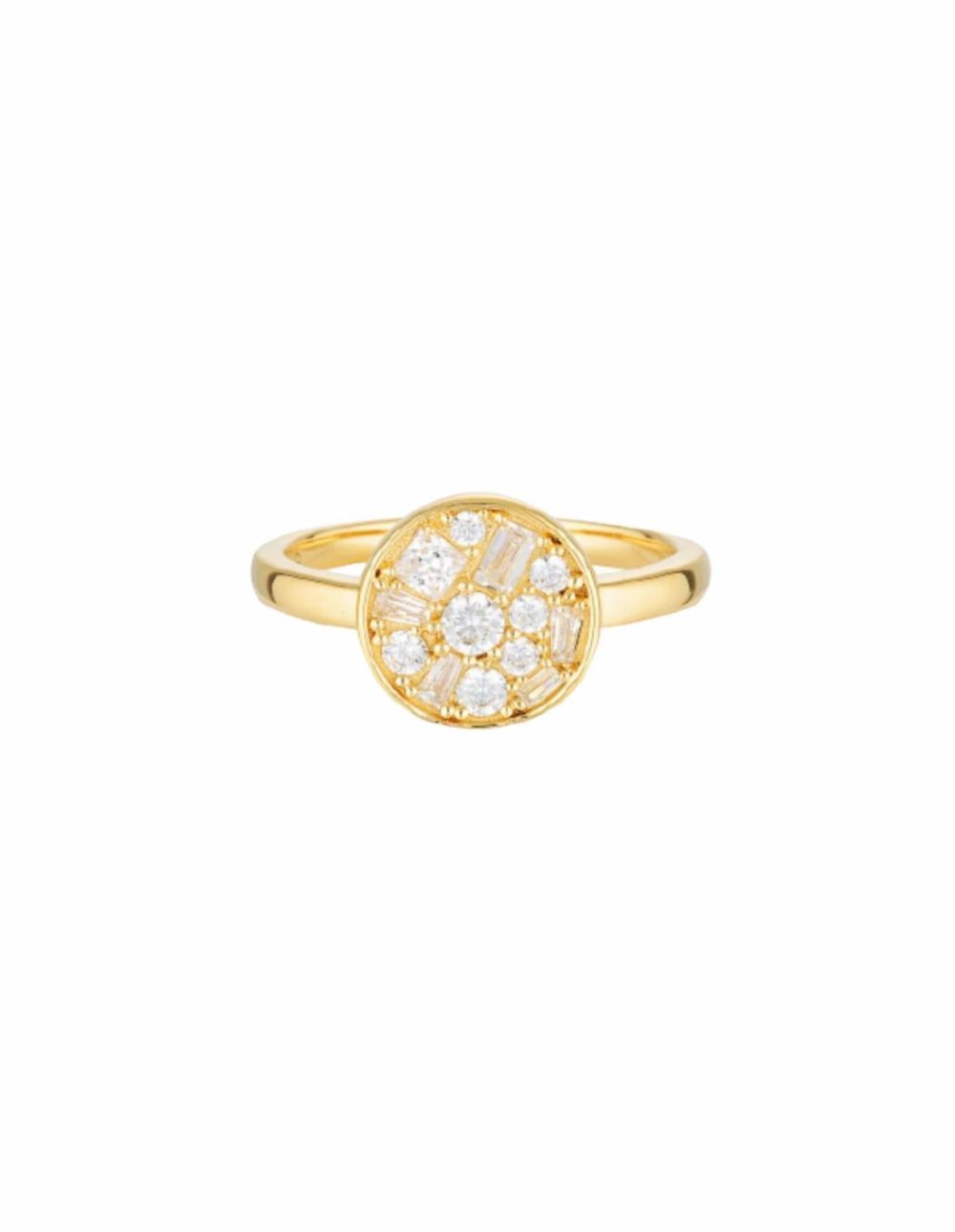 Mosaic Disc Ring – Gold Jewellery